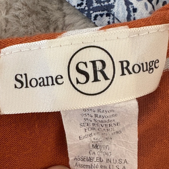 Sleeveless Button-Down Blouse in Rust Stripes - Picture 5 of 5